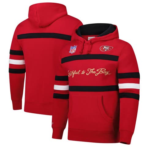 Men's  Scarlet San Francisco 49ers Vintage Logo Head Coach Fleece Pullover Hoodie