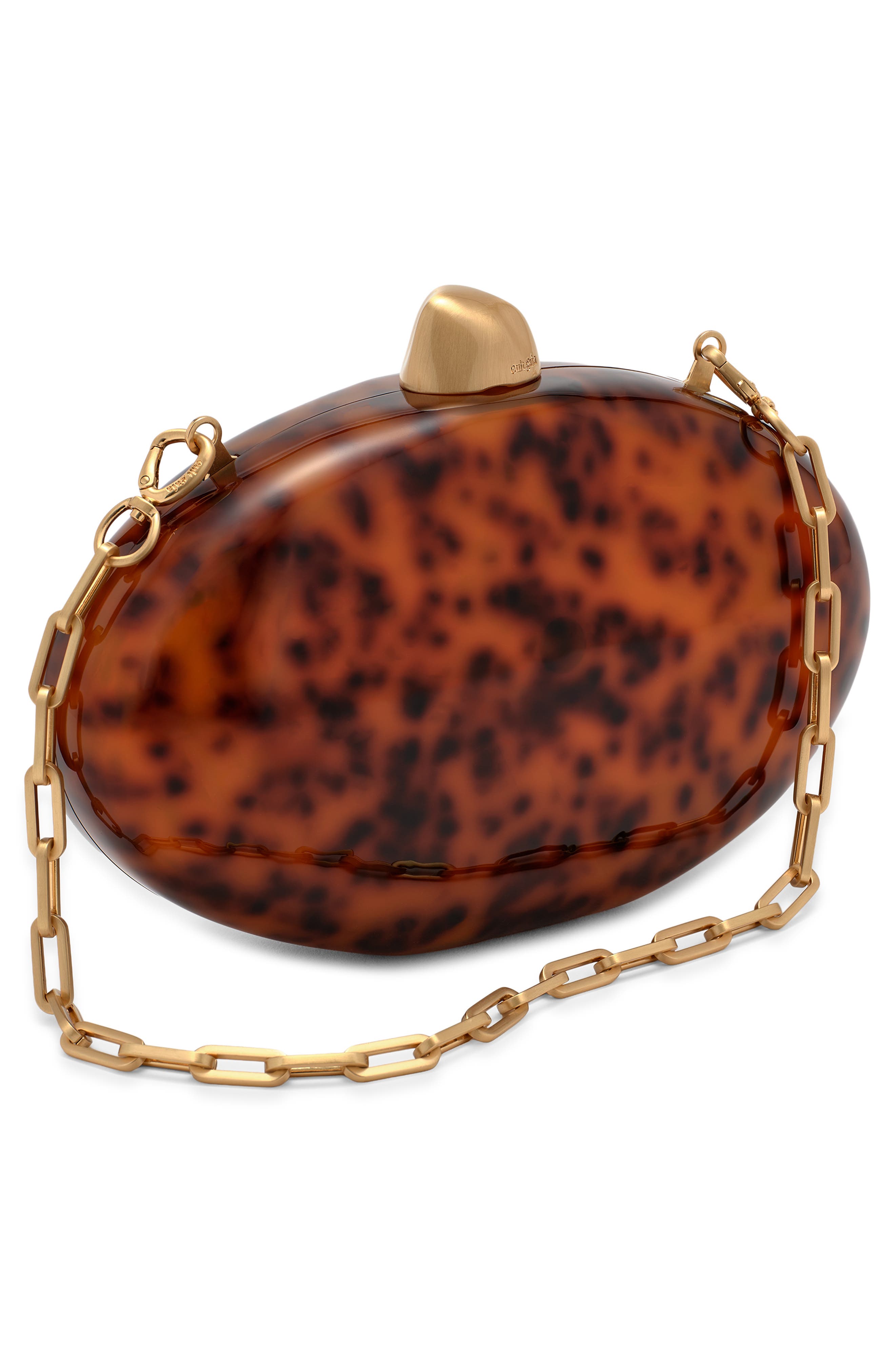 Cult Gaia Eviana Clutch, Alternate, color, Caramel Tortoise