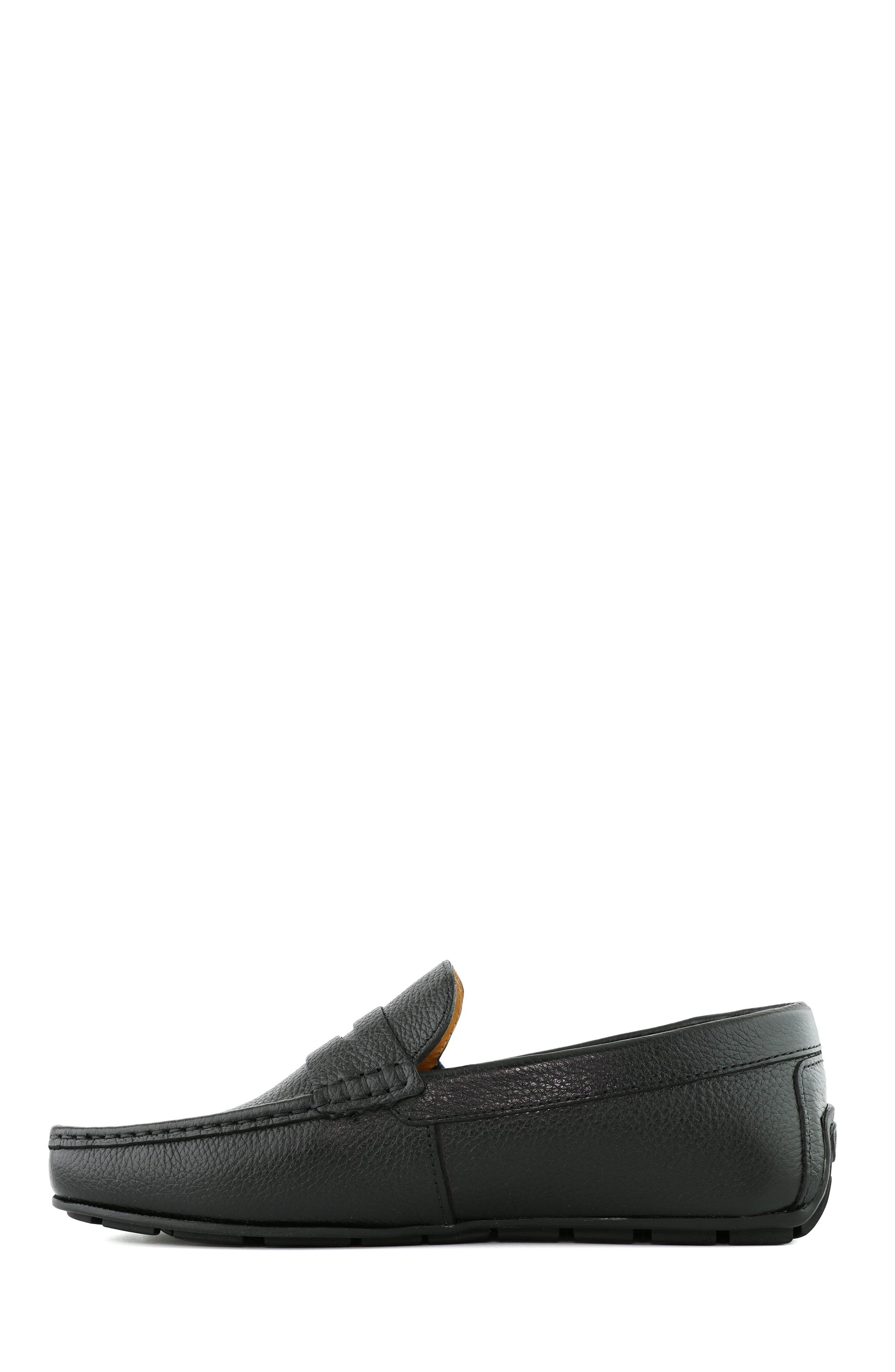 West Village Leather Slip On Penny Loafer, Alternate, color, Black Grainy Leather