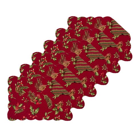 Maureen Reversible Machine Wash Quilt Set of 6 Placemats 13" x 19"
