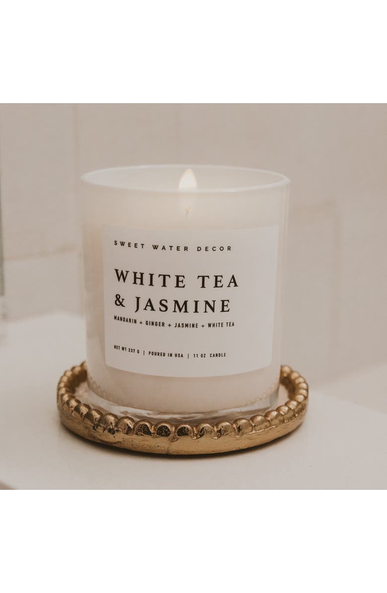 SWEET WATER DECOR White Tea and Jasmine 11 oz Soy Candle, Alternate, color, White Tea And Jasmine