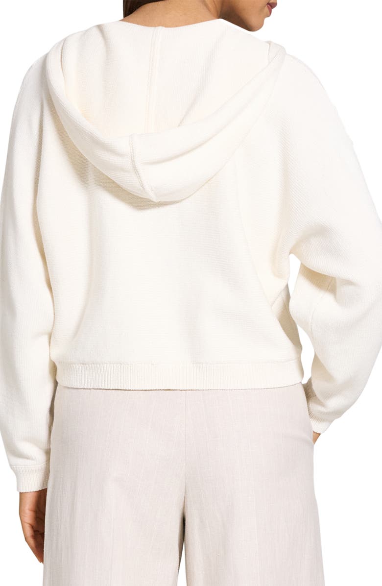 Theory Cotton Blend Zip-Up Hoodie, Alternate, color, Natural