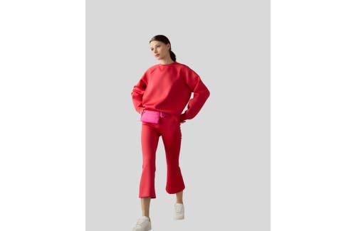Cynthia Rowley Bonded Pullover Sweatshirt In Red