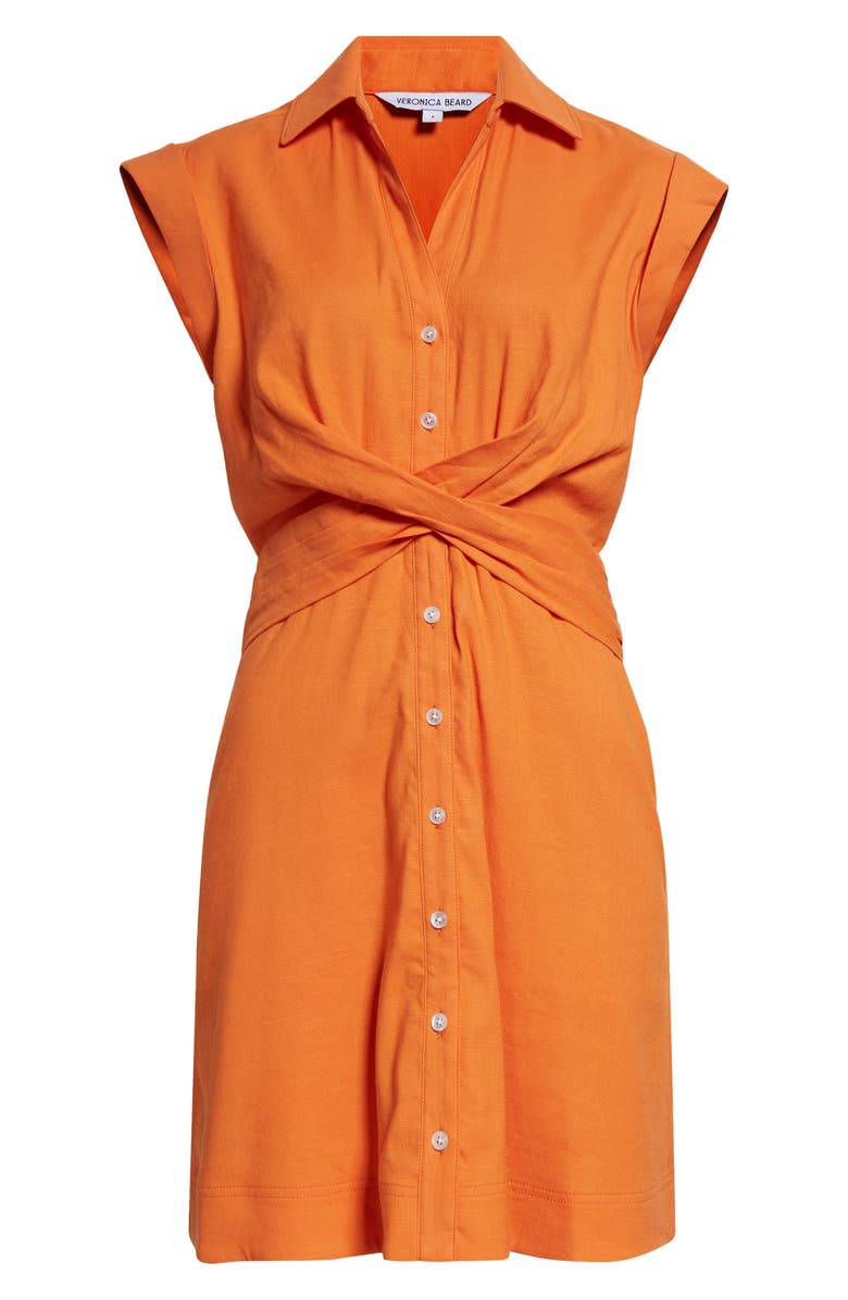 Veronica Beard Nagano Linen Blend Mini Shirtdress, Alternate, color,