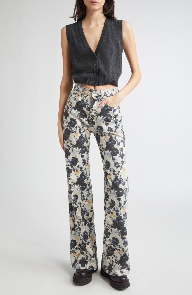 R13 Wide Leg Jeans, Alternate, color, Abstract Floral