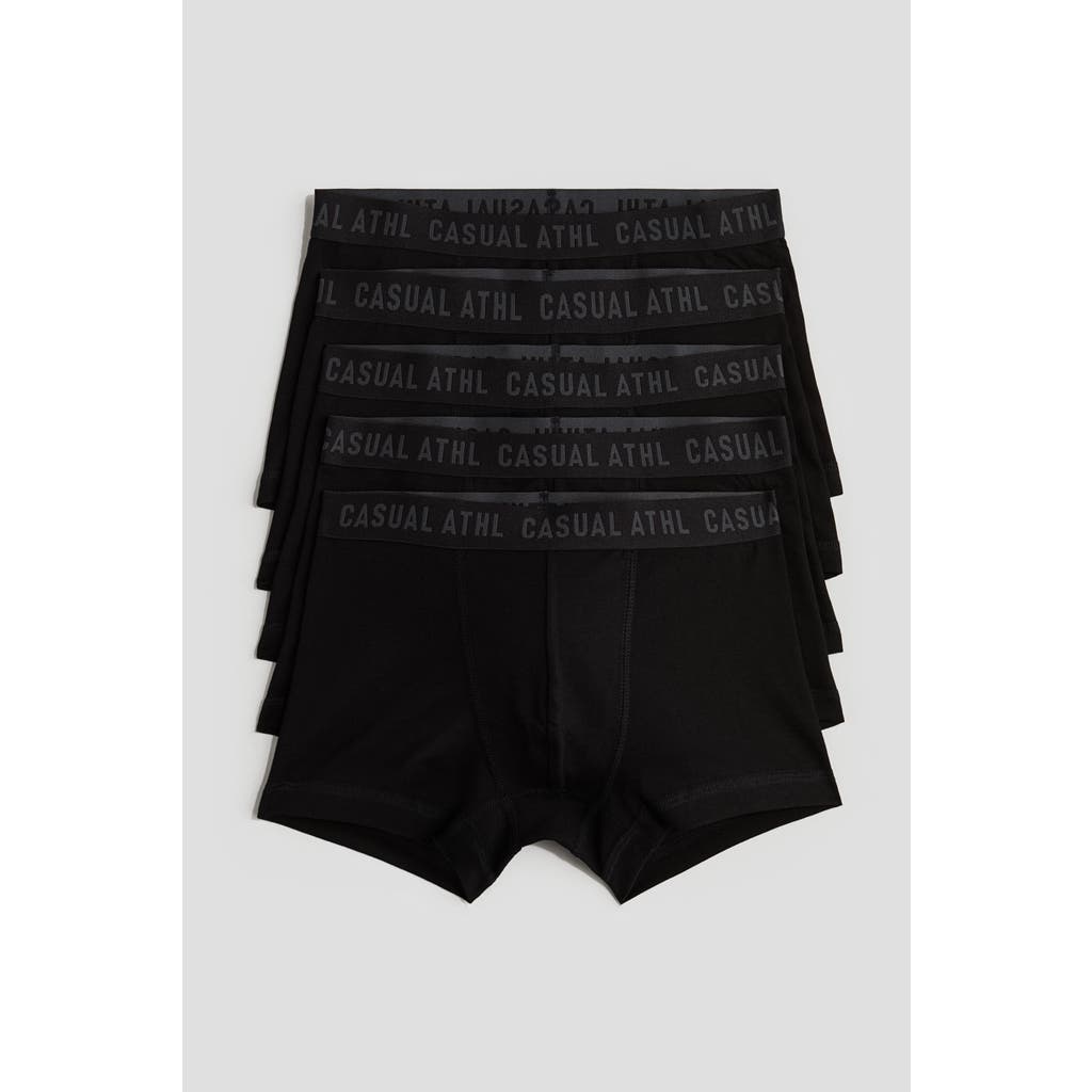 H&M 5-pack Trunks in Black/casual at Nordstrom, Size 8-10