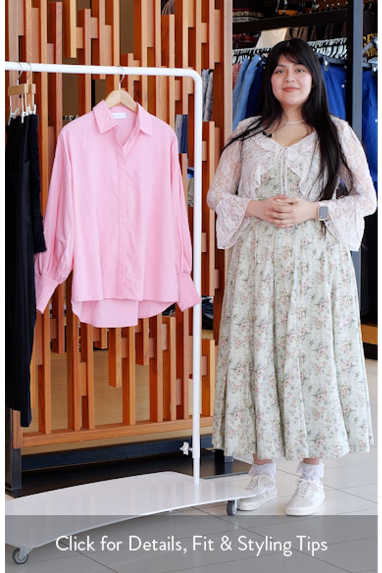 Carys Smocked Cuff Cotton Poplin Button-Up Shirt video