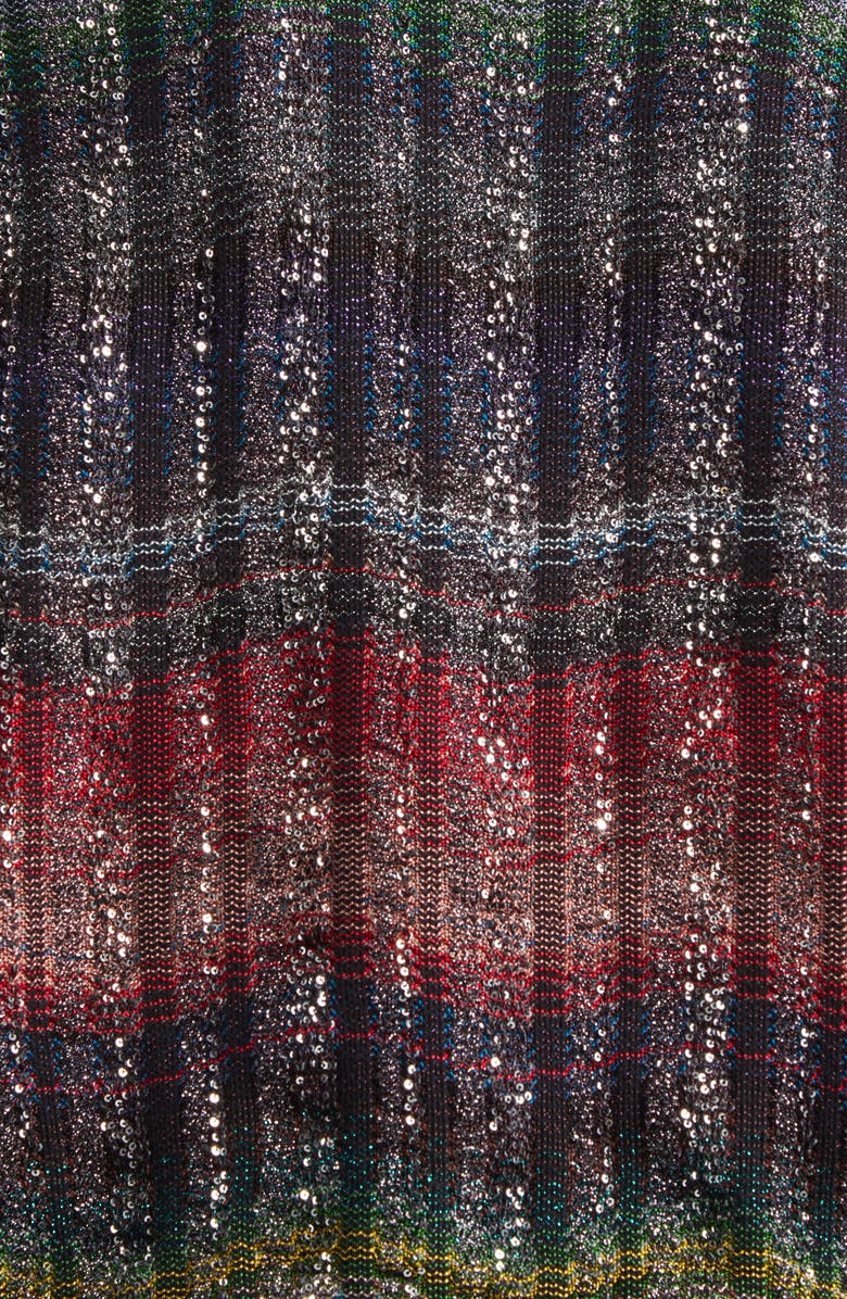 Missoni Long Sleeve Blouson Midi Dress, Alternate, color, Black Multicolor Tones