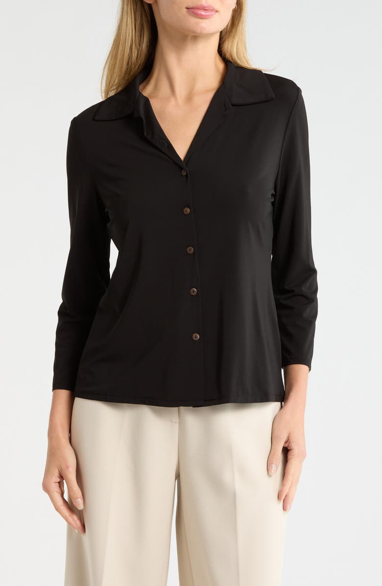T Tahari Button-Up Shirt, Main, color, Black