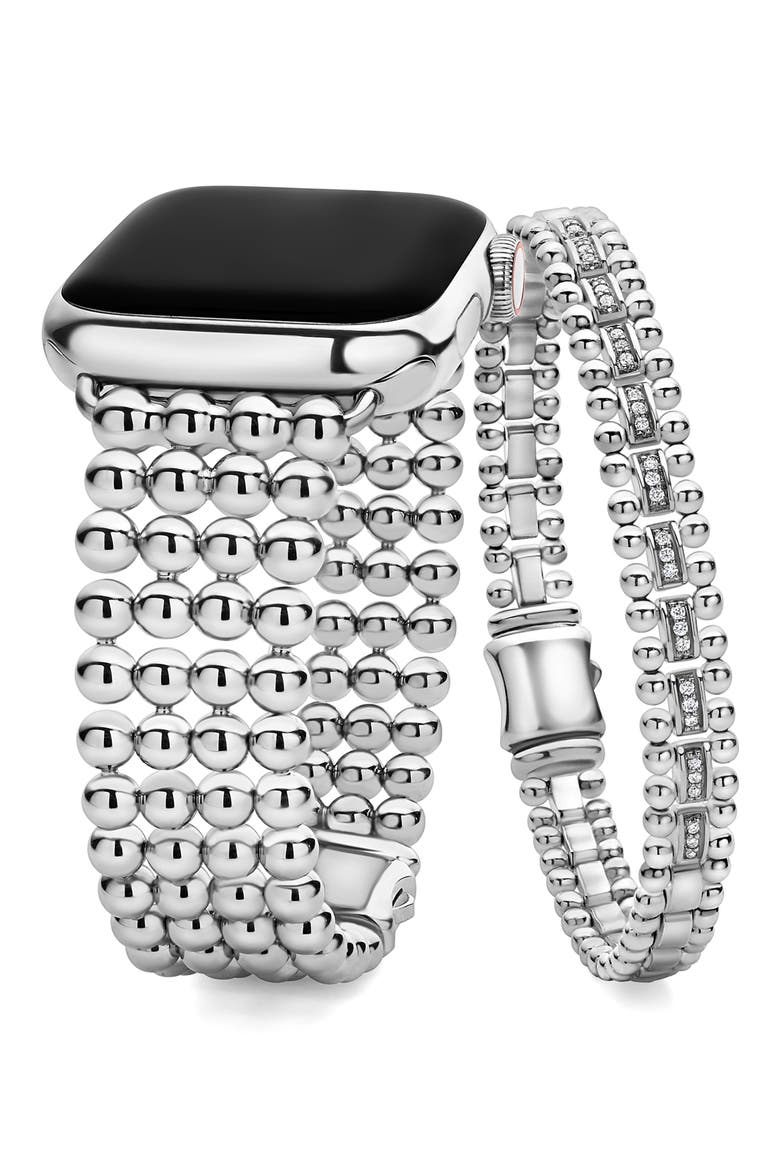 Smart Caviar Apple Watch® Watchband & Bracelet Set, Main, color, SILVER