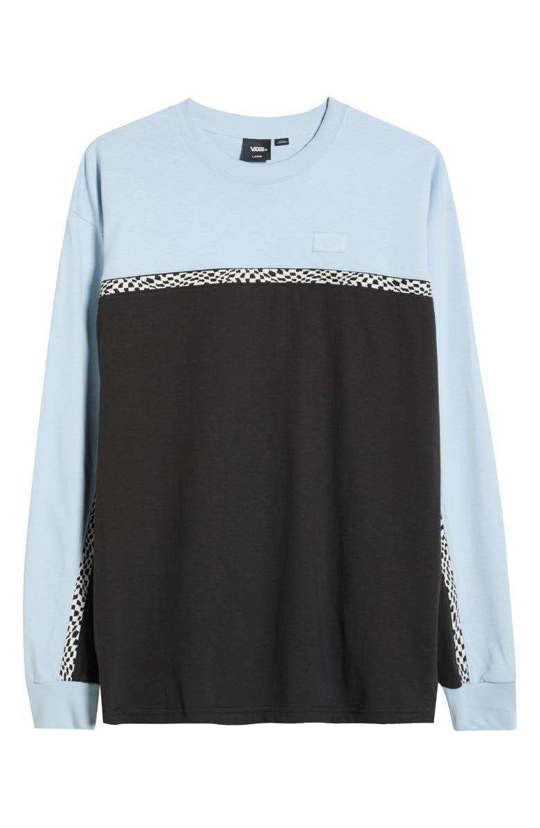 Vans Colorblock Long Sleeve Sweatshirt, Alternate, color, Soft Slate-Black