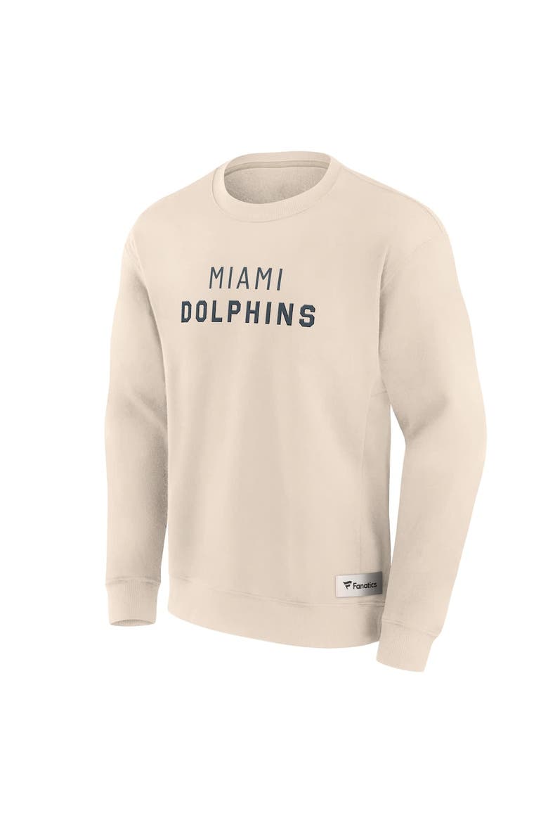 Men's Fanatics Cream Miami Dolphins Elements Future Ground Lettering Pullover Sweatshirt, Alternate, color, Cream