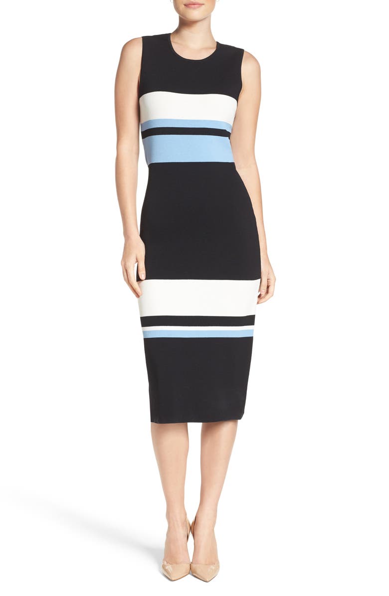Vince Camuto Color Block Midi Dress, Main, color,