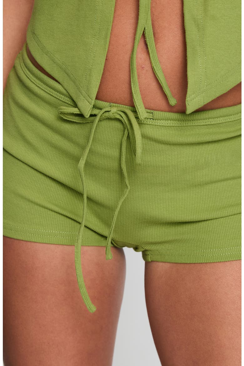 Gracious Low Rise Drawstring Shorts, Alternate, color, GREEN