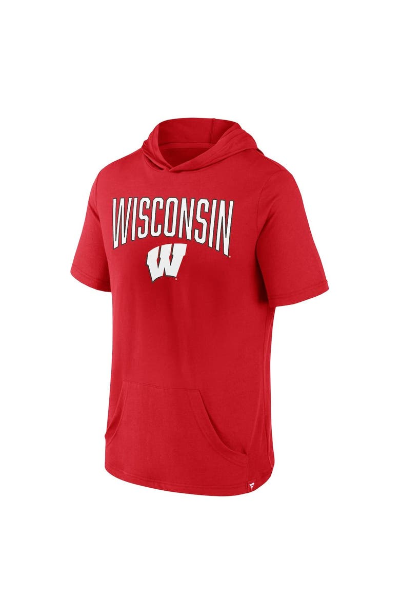 FANATICS Men's Fanatics Branded Red Wisconsin Badgers Outline Lower Arch Hoodie T-Shirt, Alternate, color,