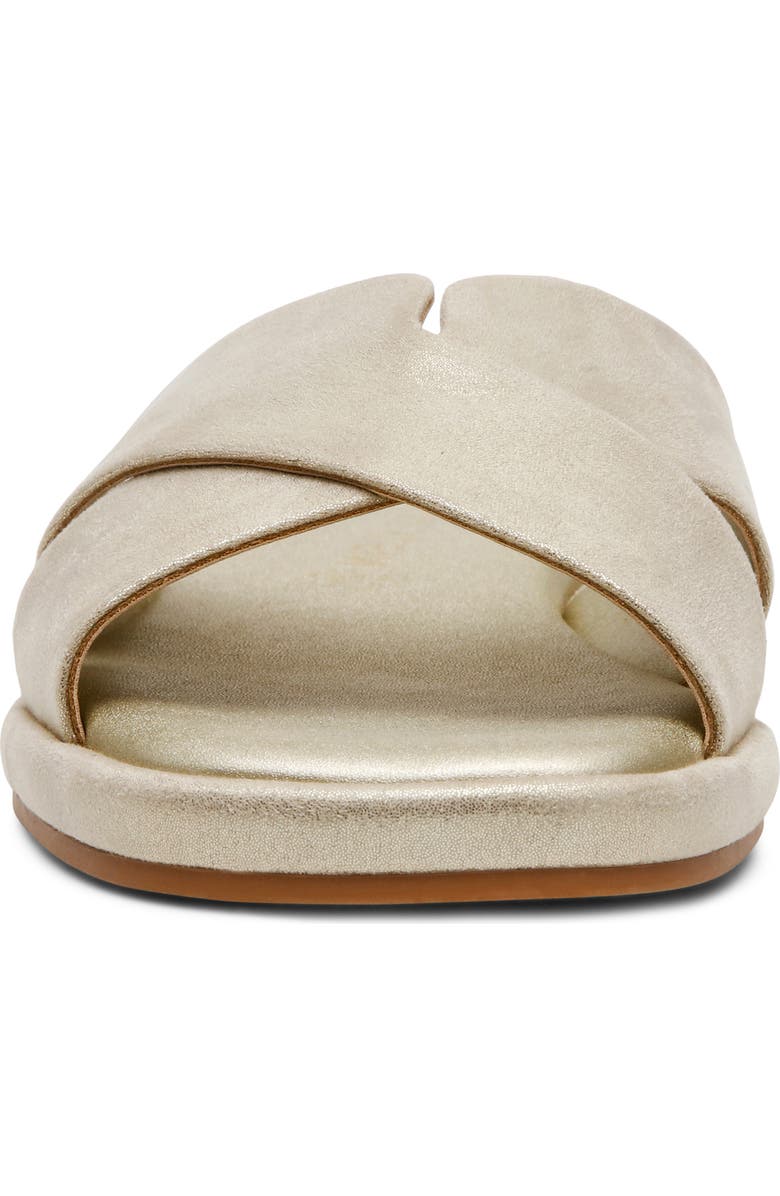 Anne Klein Khloe Crossover Strap Slide Sandal, Alternate, color, Platinum