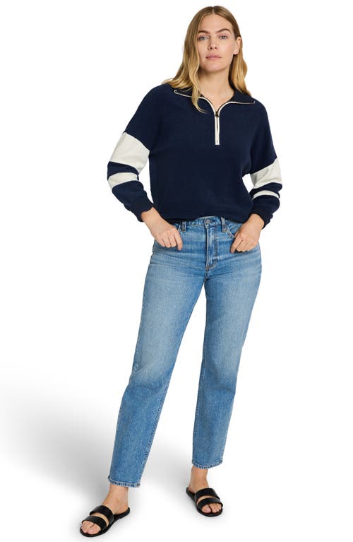 Faherty Beach Quarter Zip Fleece Pullover In Blue