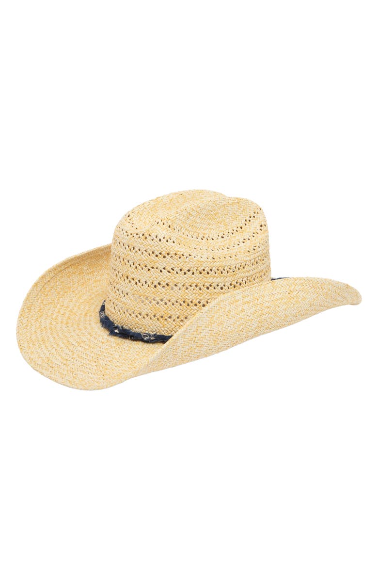 San Diego Hat Open Weave Cowboy Hat, Main, color, Natural