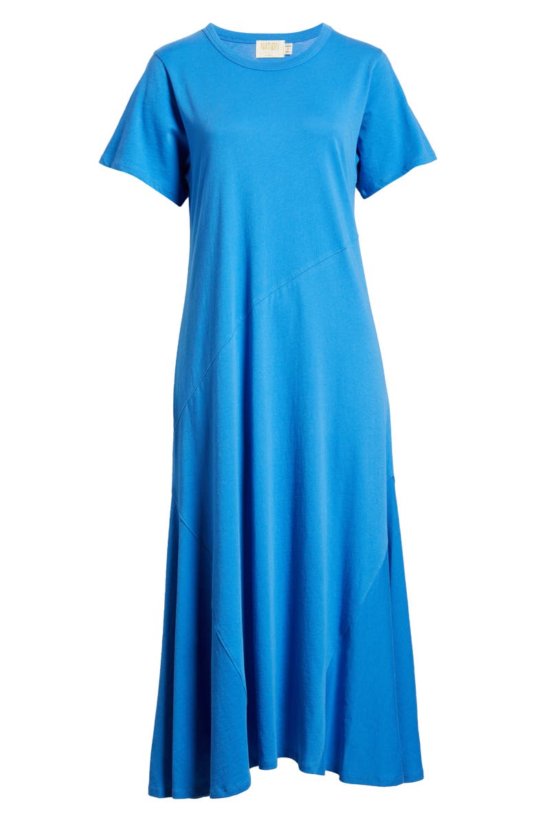 Nation LTD Eileen Organic Cotton Maxi T-Shirt Dress, Alternate, color, Palace Blue