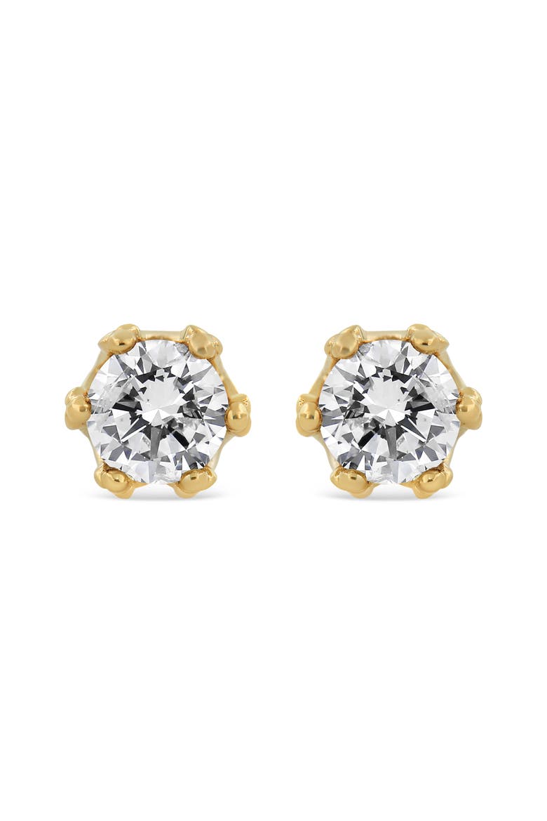 14K Yellow Gold 2.0 Cttw Round Diamond Crown Stud Earrings, Main, color, Yellow