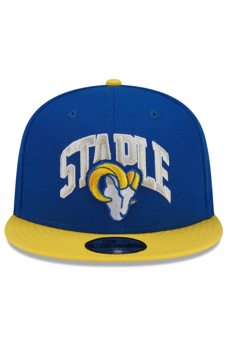 New Era x Staple Men's New Era Royal/Gold Los Angeles Rams NFL x Staple Collection 9FIFTY Snapback Adjustable Hat, Alternate, color, 