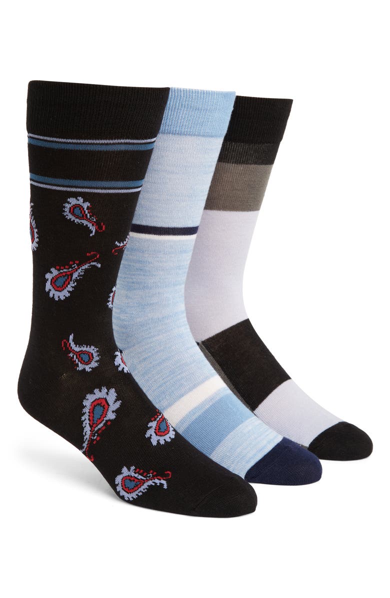 NORDSTROM RACK Flat Knit Socks - Pack of 3, Main, color, 