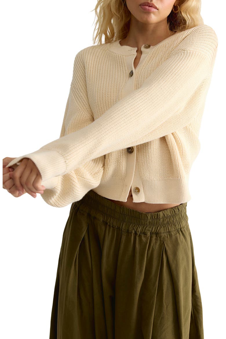 Vienna Rib Button Front Cardigan, Main, color, IVORY