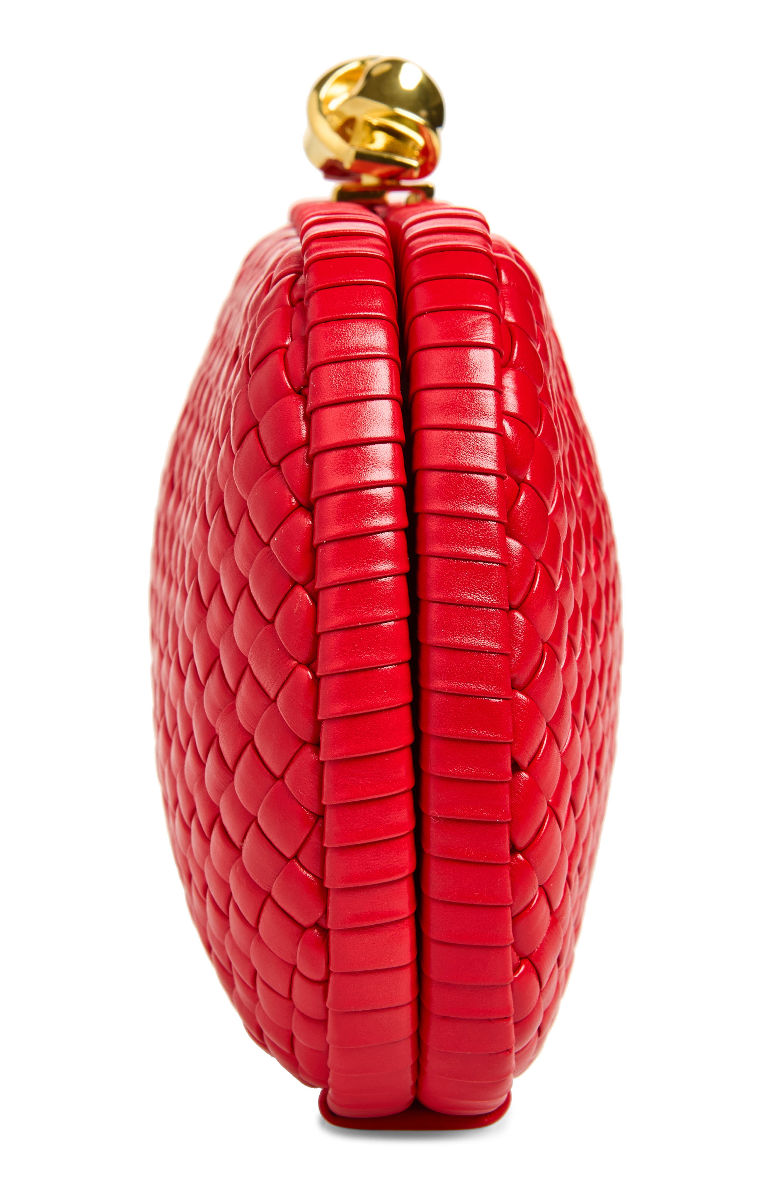 Intreccio Minaudière Clutch, Alternate, color, CARDINAL-BRASS V