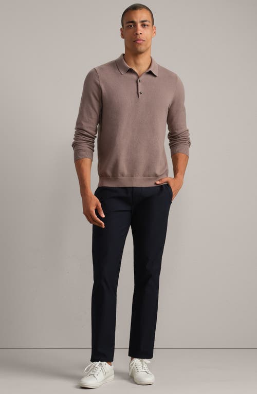 Rhone Regular Fit Long Sleeve Sweater Polo In Brown