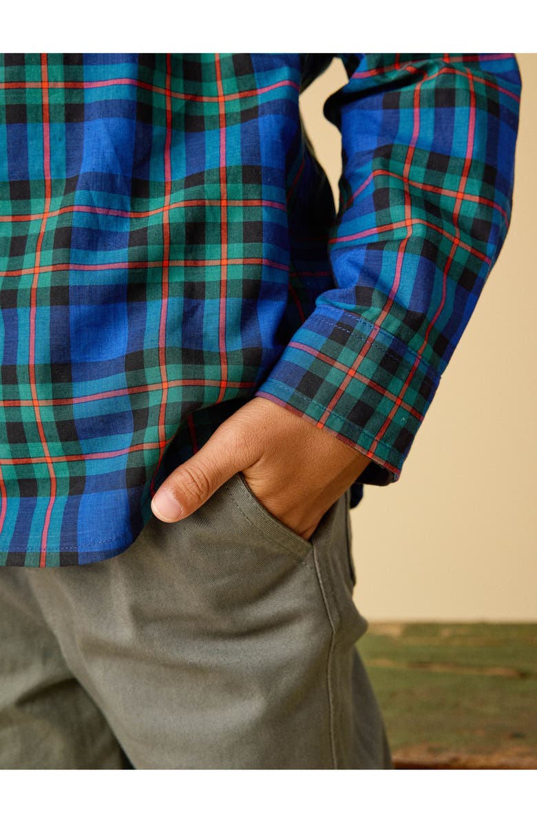 Tea Collection Plaid Button Up Shirt, Alternate, color, Busan Holiday Plaid