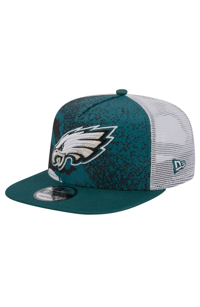 New Era Men's New Era Midnight Green Philadelphia Eagles Court Sport 9FIFTY Snapback Hat, Main, color, Green