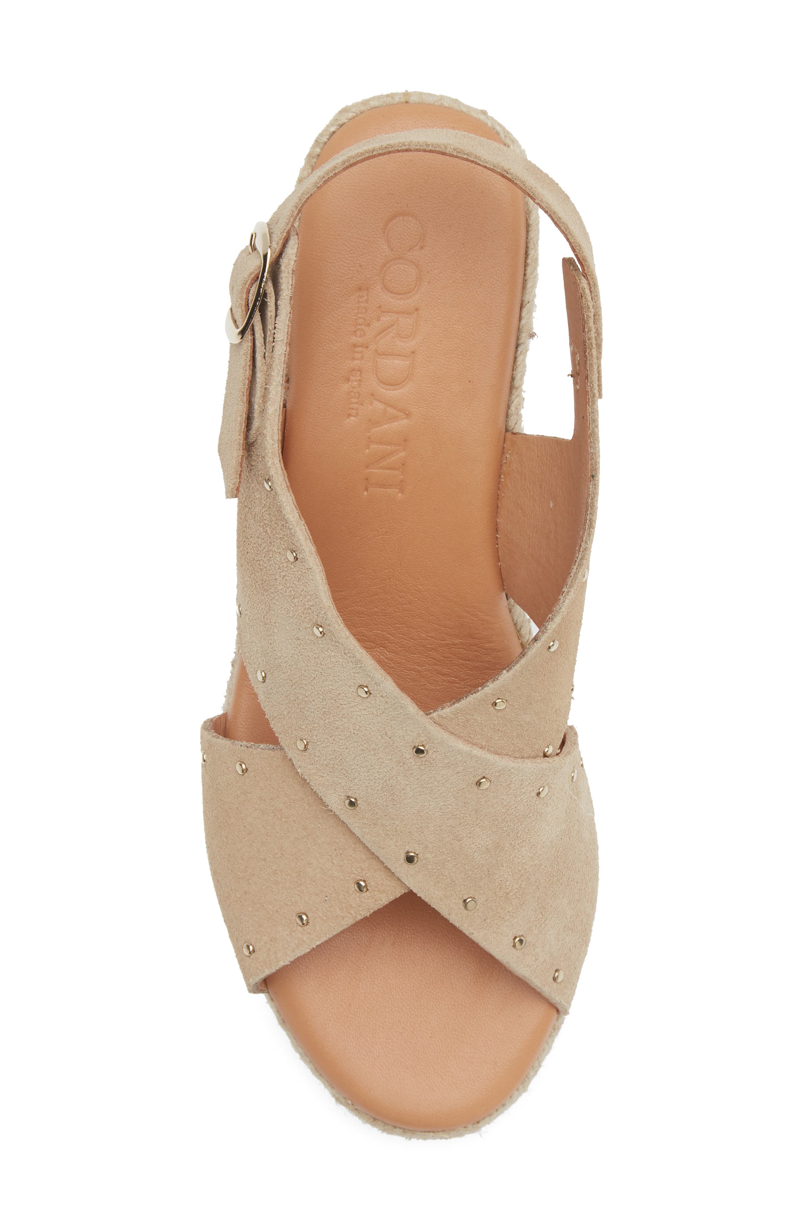 Eleni Slingback Espadrille Platform Wedge Sandal, Alternate, color, CAMEL SUEDE