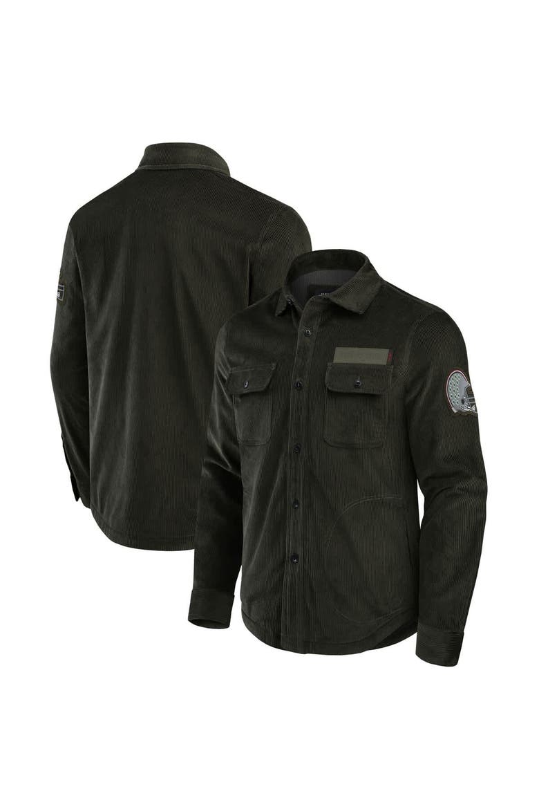 Men's Darius Rucker Collection by Fanatics Olive Ohio State Buckeyes Corduroy Full-Button Shacket, Main, color, Olive