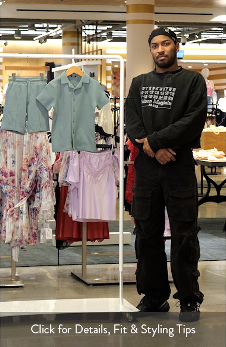 Kids' Waffle Knit Short Sleeve Cotton Button-Up Shirt & Shorts Set, sales video thumbnail