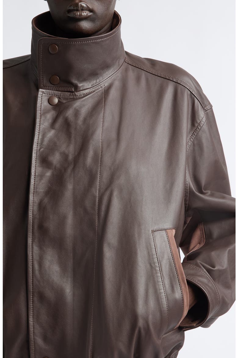 Soft Paper Leather Jacket, Alternate, color, CHOCOLATE