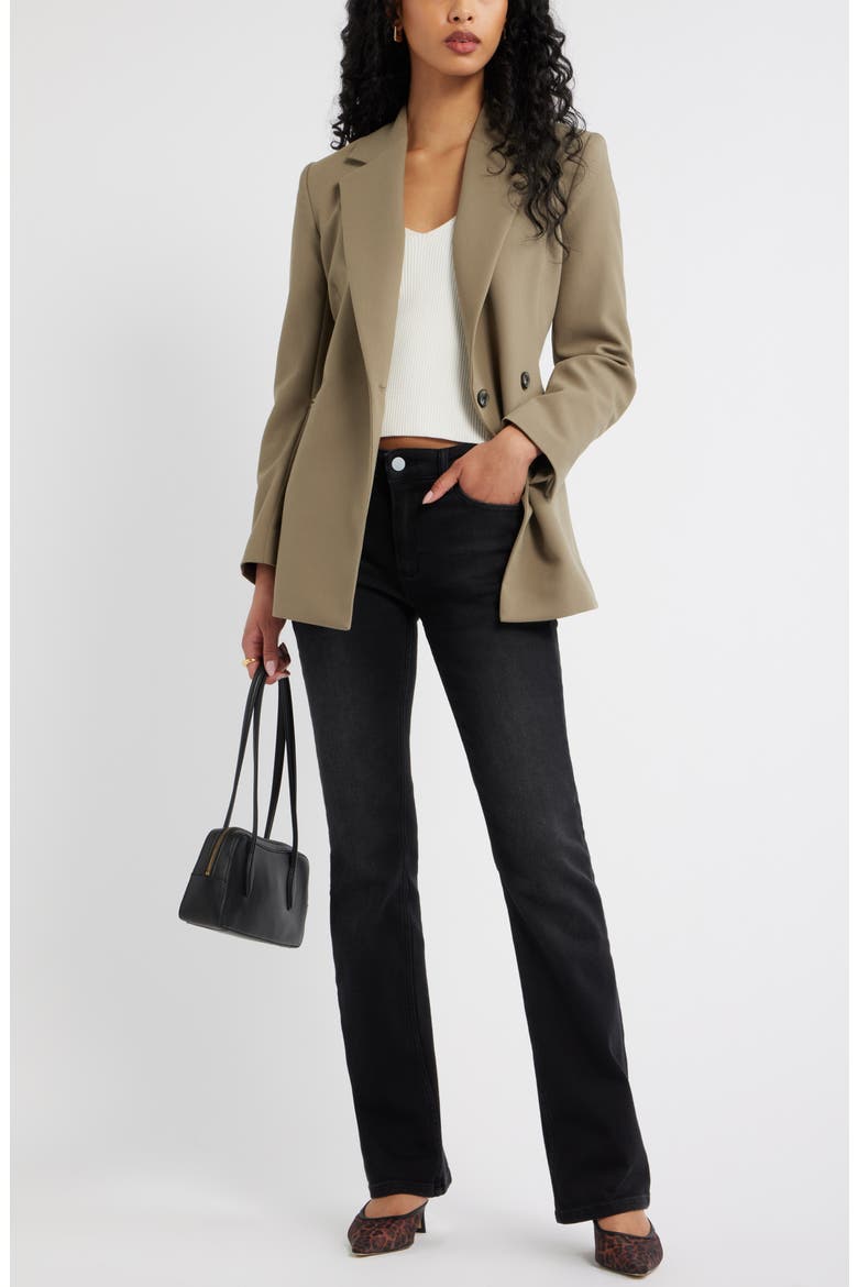 Icon Twill Double Breasted Blazer, Alternate, color, OLIVE DUSK