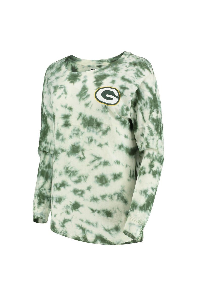 Women's New Era Green Green Bay Packers Tie-Dye Long Sleeve T-Shirt, Alternate, color, Green