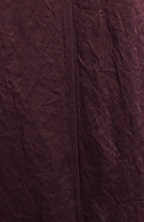 Eileen Fisher Crinkled Satin Blazer In Burgundy