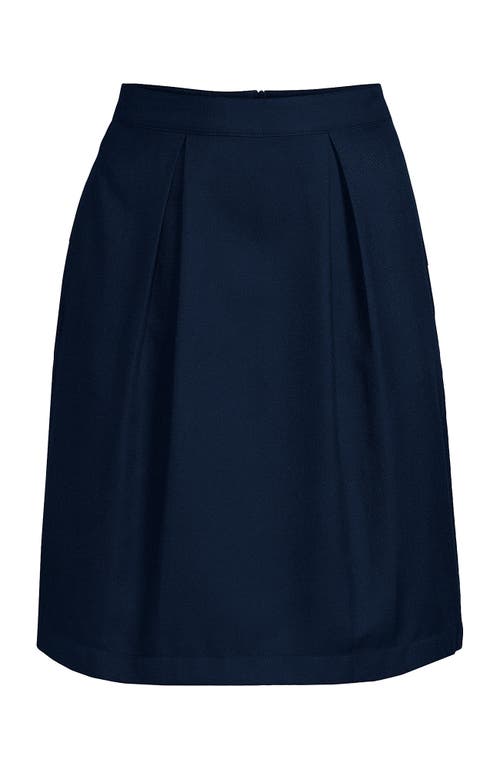 Lands' End School Uniform Solid Pleated Skort Top Of Knee In Blue