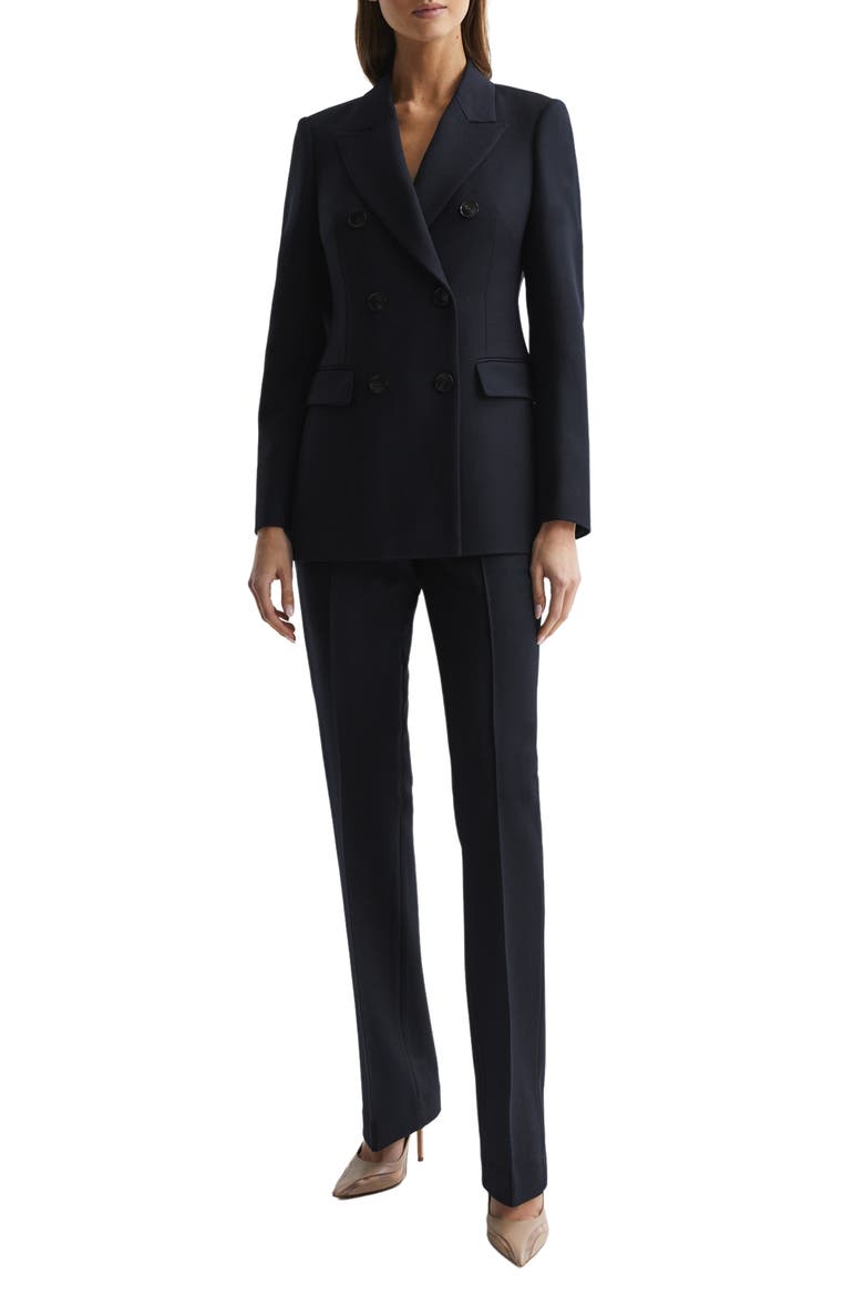 Kali Double Breasted Wool Jacket, Alternate, color, NAVY