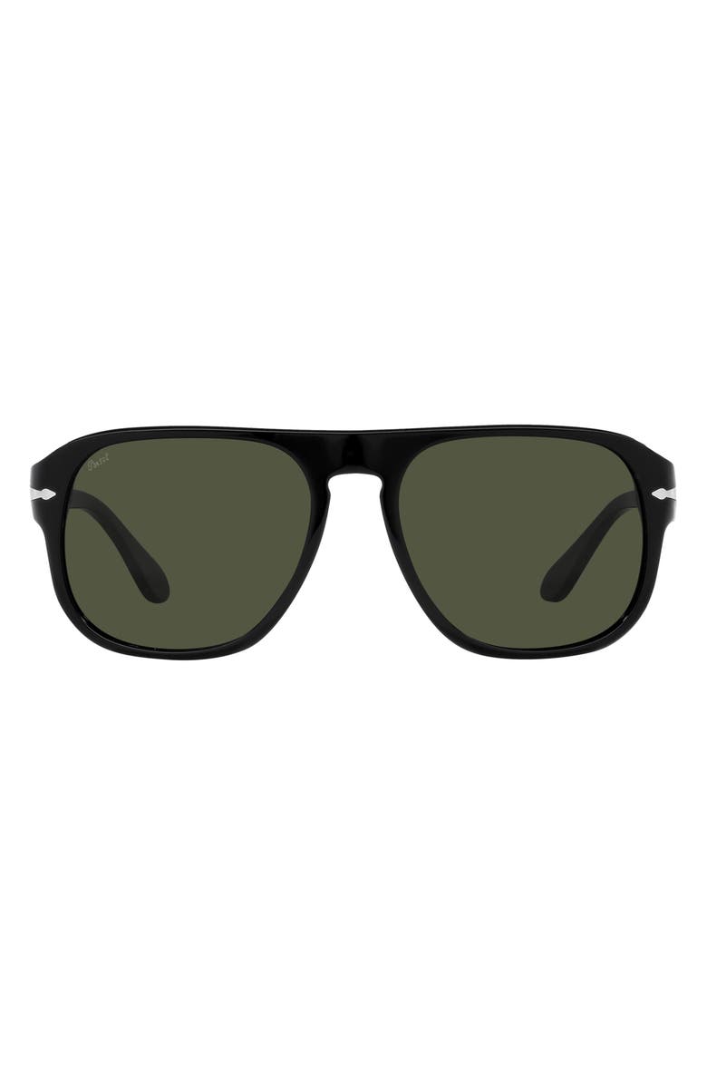 Persol 57mm Pillow Sunglasses, Main, color, Black
