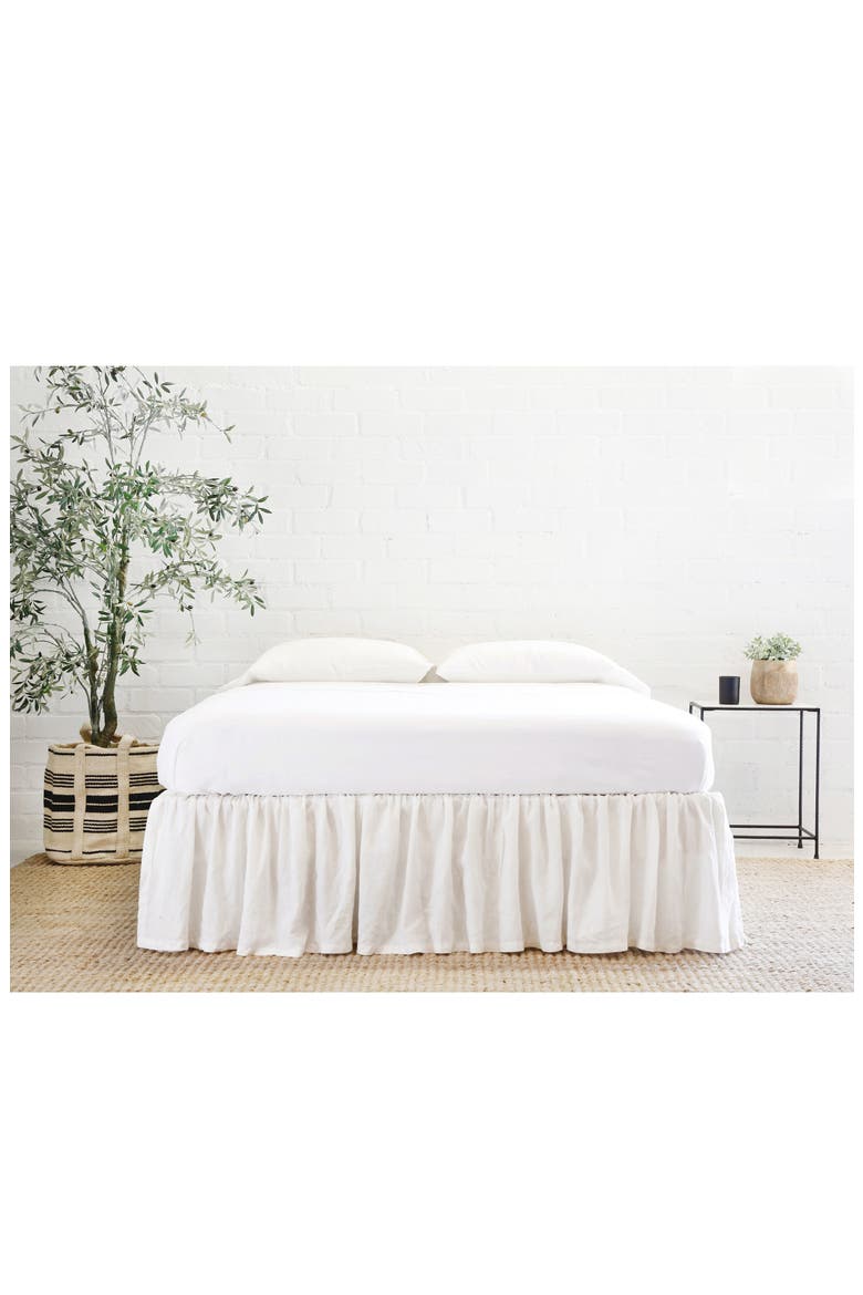 Gathered Linen Bedskirt, Alternate, color, CREAM