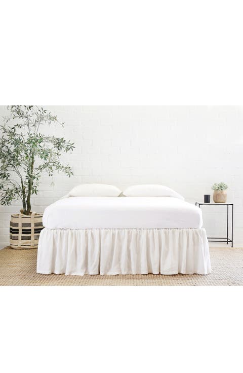 Gathered Linen Bed Skirt