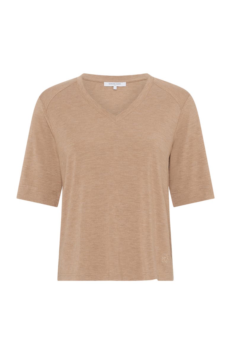 GERARD DAREL Malvine V-Neck T-Shirt, Alternate, color, Caramel