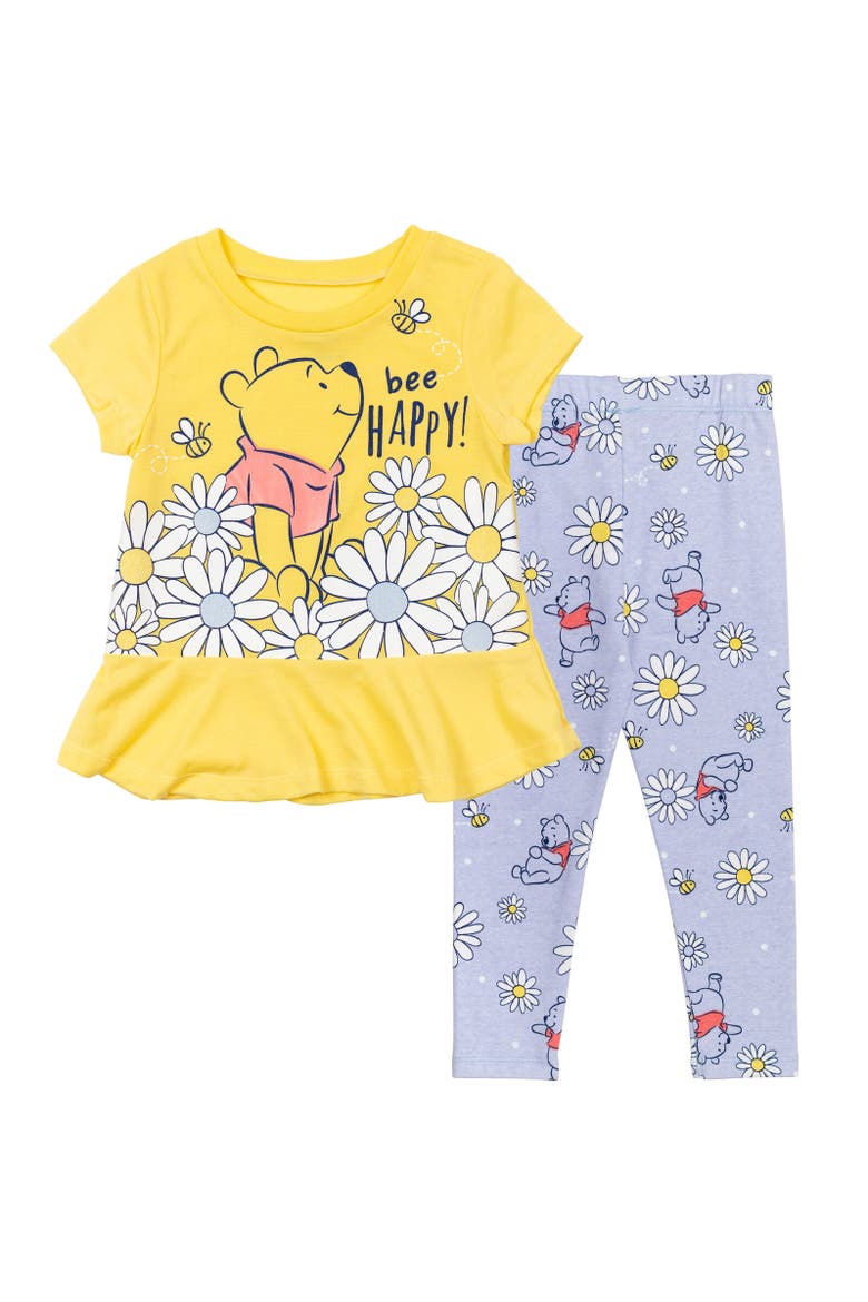 Winnie the Pooh T-Shirt & Leggings Set, Main, color, Pooh Yellow/Blue