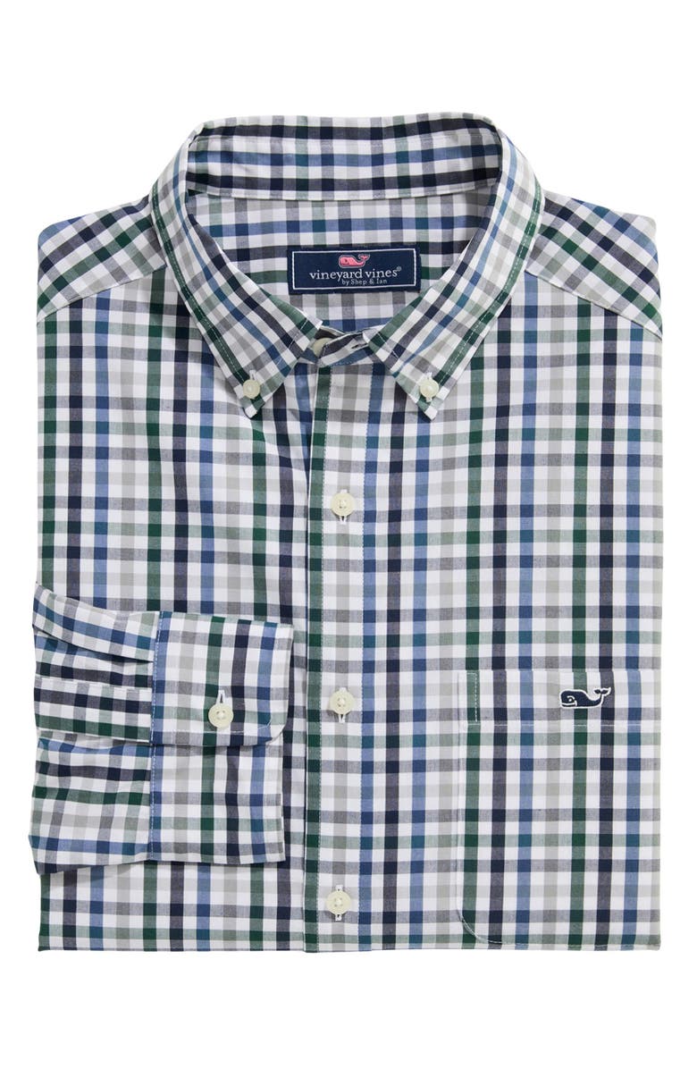 vineyard vines Classic Fit Tattersall Poplin Button-Down Shirt, Alternate, color, 