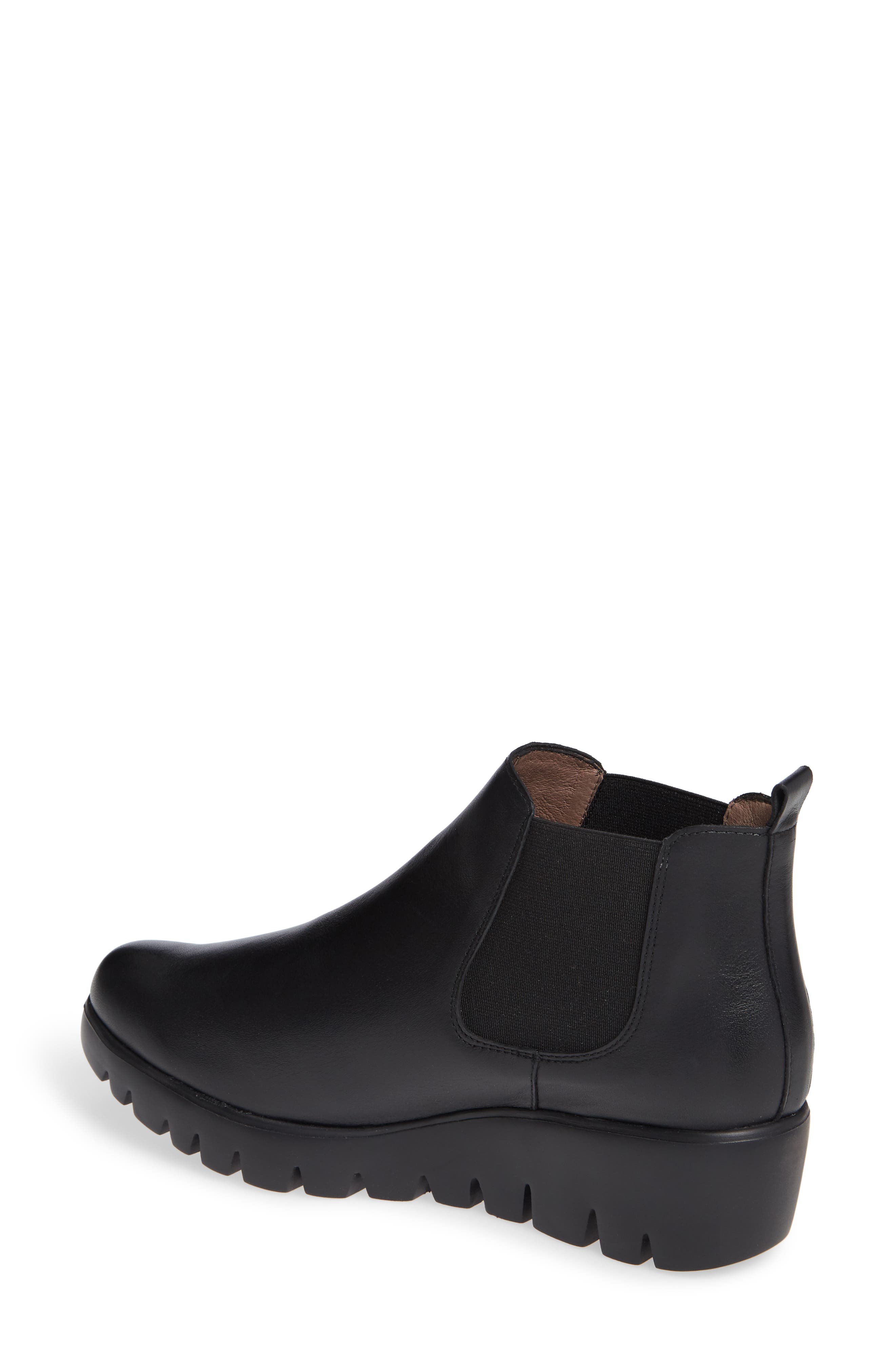 Wonders Slip-On Chelsea Boot, Alternate, color, Black Smooth Leather
