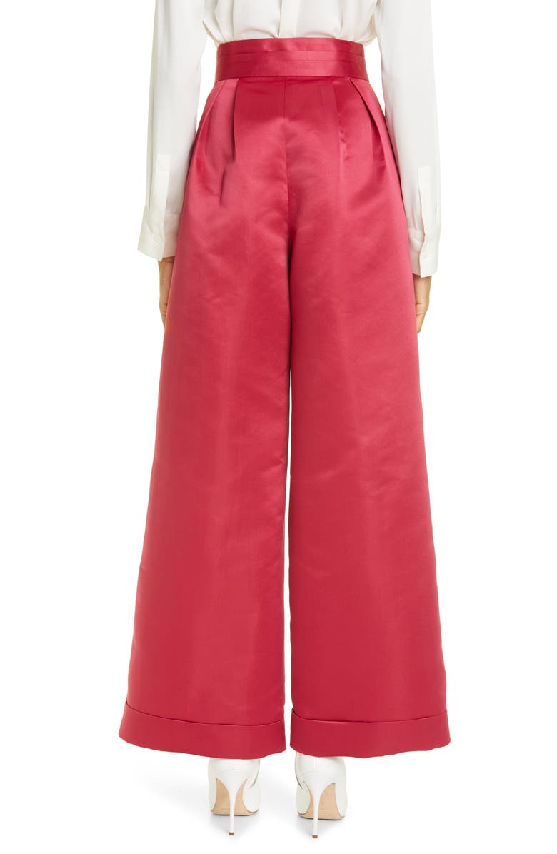 Kimberly Goldson Liza Satin Cuff Wide Leg Pants, Alternate, color,
