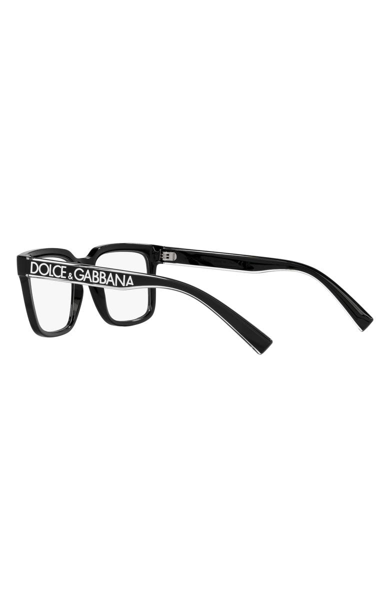 Dolce&Gabbana 52mm Square Optical Glasses, Alternate, color, Black
