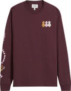 Damson Madder Paper Cut Gals Long Sleeve Organic Cotton Graphic T-Shirt